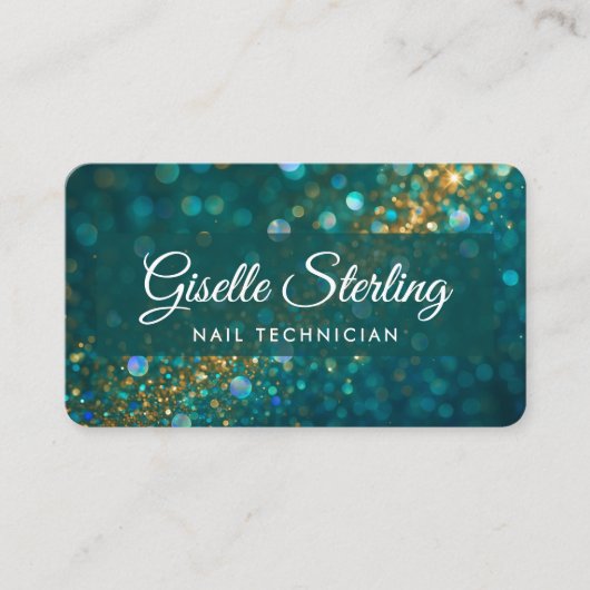 Carte De Visite Nail Tech Green QR Code (Devant)