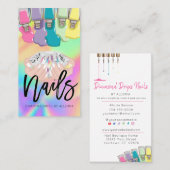 Carte De Visite Nail Tech - Hands Diamond Logo - Salon Holographiq (Devant / Derrière)