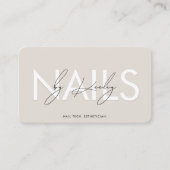 Carte De Visite Nail Tech Lash Tech Beauté Salon Sand Moderne (Devant)