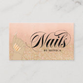 Carte De Visite Nail Tech Manicurist Golden Glam Salon Business (Devant)