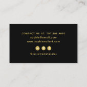 Carte De Visite Nail Tech Nail Art Gold Logo Noir (Dos)
