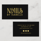 Carte De Visite Nail Tech Nail Art Gold Logo Noir (Devant / Derrière)