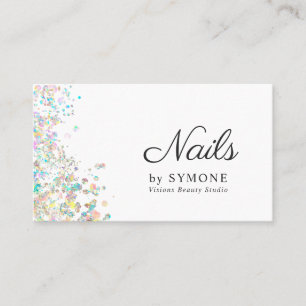 Carte De Visite Nail Tech, Nail Artist, Salon Holographic Parties 