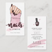 Carte De Visite Nail Tech Nail Artiste Beauté Salon Blush Pink Bus (Devant / Derrière)