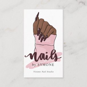 Carte De Visite Nail Tech Nail Artiste Beauté Salon Blush Pink Lo