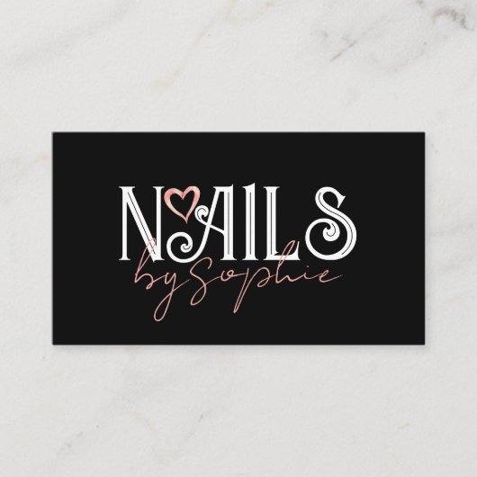 Carte De Visite Nail Tech noir (Devant)
