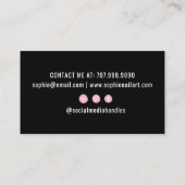 Carte De Visite Nail Tech noir rose noir (Dos)