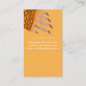 Carte De Visite Nail Tech Orange Triple Letters mains (Dos)