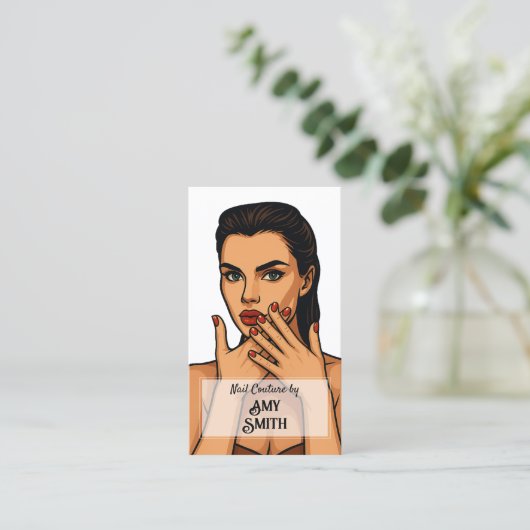 Carte de visite Nail Tech QR (Debout devant)