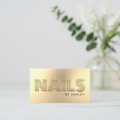 Carte De Visite Nail Tech Salon Or Moderne Professionnel (Debout devant)