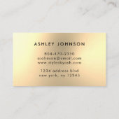 Carte De Visite Nail Tech Salon Or Moderne Professionnel (Dos)