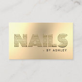 Carte De Visite Nail Tech Salon Or Moderne Professionnel (Devant)