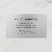 Carte De Visite Nail Tech Salon Silver Modern Professional (Dos)