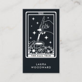 Carte De Visite Nail Tech Tarot Card Thème Noir (Devant)