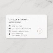 Carte De Visite Nail Technician Black Professional (Dos)