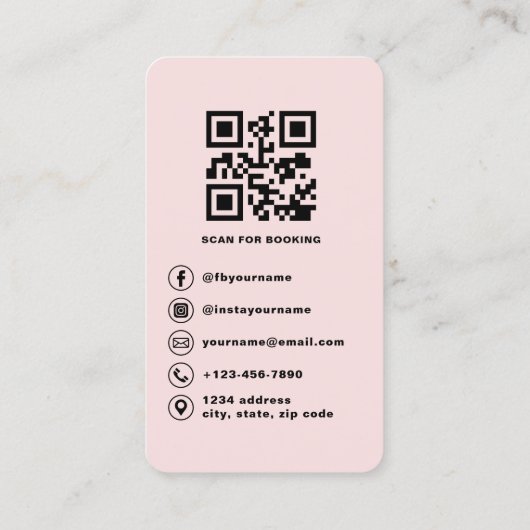 Carte De Visite Nail Technician Business Card with QR Code (Dos)