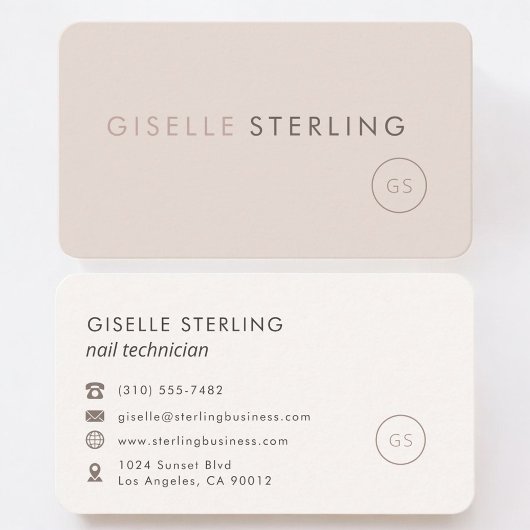 Carte De Visite Nail Technician Feminine Professional