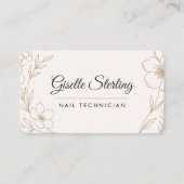 Carte De Visite Nail Technician Floral (Devant)