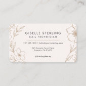 Carte De Visite Nail Technician Floral (Dos)