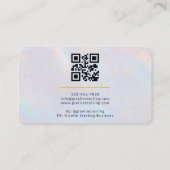 Carte De Visite Nail Technician Holographic QR Code (Dos)