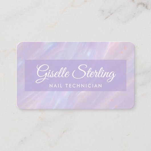 Carte De Visite Nail Technician Iridescent QR Code Professional (Devant)