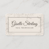 Carte De Visite Nail Technician Neutral Floral (Devant)