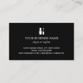 Carte De Visite NAIL TECHNICIEN Élégant Gold Black Blanc rayures (Dos)