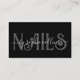 Carte De Visite Nail Technicien Nail Art noir