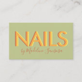 Carte De Visite Nail Technicien Orange Triple Letting (Devant)