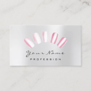 Carte De Visite Nails Art Candy rose Grey Manucure Pedicure