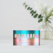 Carte De Visite Nails Artist Beauty Studio Ombre Océan Bleu (Debout devant)