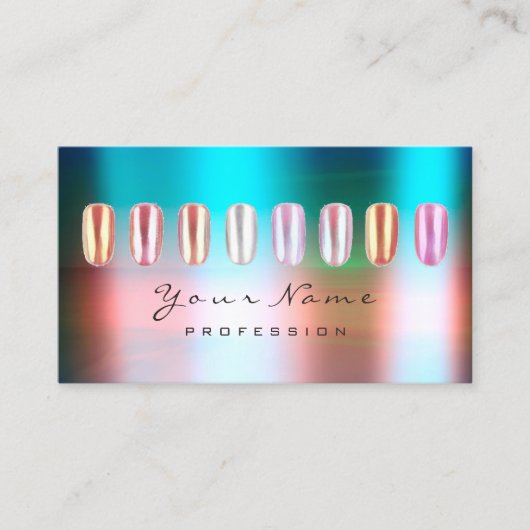 Carte De Visite Nails Artist Beauty Studio Ombre Océan Bleu (Devant)