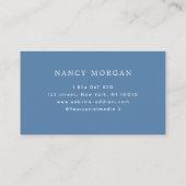 Carte De Visite Nails Bold Typography Dusty Blue  (Dos)