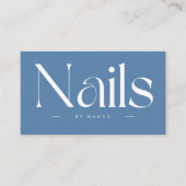 Carte De Visite Nails Bold Typography Dusty Blue  (Devant)