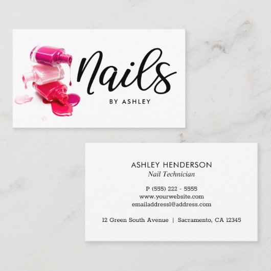 Carte De Visite Nails Chic Calligraphie (Devant / Derrière)