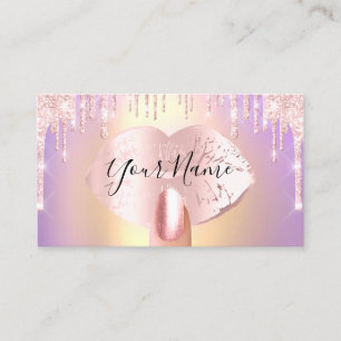 Carte De Visite Nails Manicure Maquillage Artiste Rose Lips Drips 