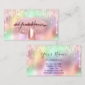 Carte De Visite Nails Manicure Maquillage Holographique Kiss lèvre (Devant / Derrière)