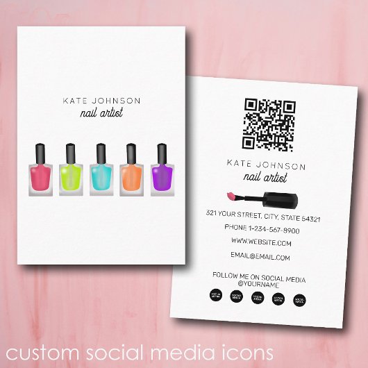 Carte De Visite Nails Manicure Pedicure Beauty Nail Artist Modern