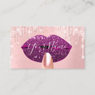 Carte De Visite Nails Maquillage Artiste Lèvres roses Baiser Berry