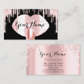 Carte De Visite Nails Maquillage Artiste Rose Drives Black Rose Ki (Devant / Derrière)