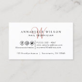 Carte De Visite Nails Moderne Rose Or (Dos)