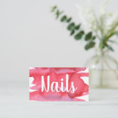 Carte De Visite Nails Nail Technicien Aquarelle  (Debout devant)