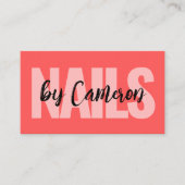 Carte De Visite NAILS Nail Technicien Professionnel Rose (Devant)