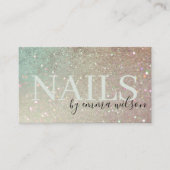 Carte De Visite Nails Parties scintillant vert rose Aqua brillant (Devant)