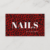 Carte De Visite Nails Red Poster de animal Nail Technicien (Devant)