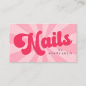 Carte De Visite Nails rétro rose ou toute couleur sunburd (Devant)