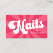 Carte De Visite Nails rétro rose ou toute couleur sunburd (Devant)