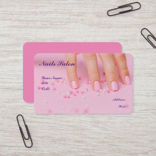 CARTE DE VISITE NAILS SALON (Devant/Arrière en situation)