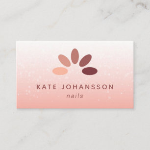 Carte De Visite Nails Salon Logo Moderne Peach Rosy Manicurist