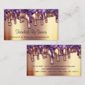 Carte De Visite Nails Salon Rose Gold Purple Drivers (Devant / Derrière)